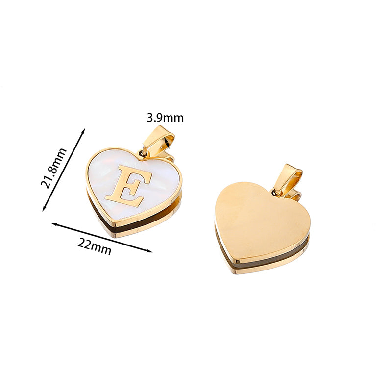 Personalized 26 Letter Heart Shell Necklace – White Shell Love Clavicle Chain for Women