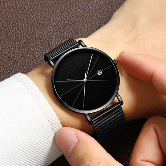 Simple Calendar Creative Waterproof Quartz Watch – Men's Everyday Wristwatch