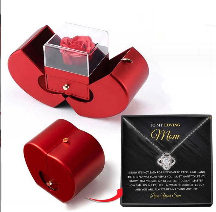 Eternal Rose Jewelry Gift Box With Necklace