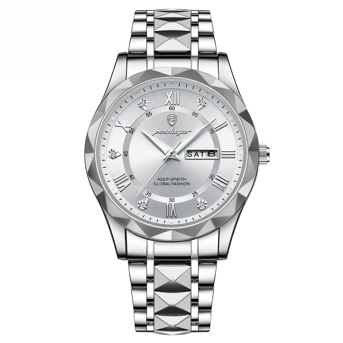 Men's Waterproof Double Calendar Luminous Quartz Watch – Multifunctional Wristwatch