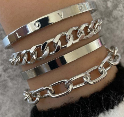 Bead Chain Bracelet & Anklet Set – Layered Fashion Jewelry for Women