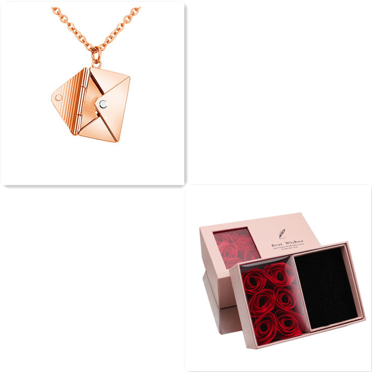 Envelope Letter Pendant Necklace – Romantic Love Gift for Women & Girlfriends