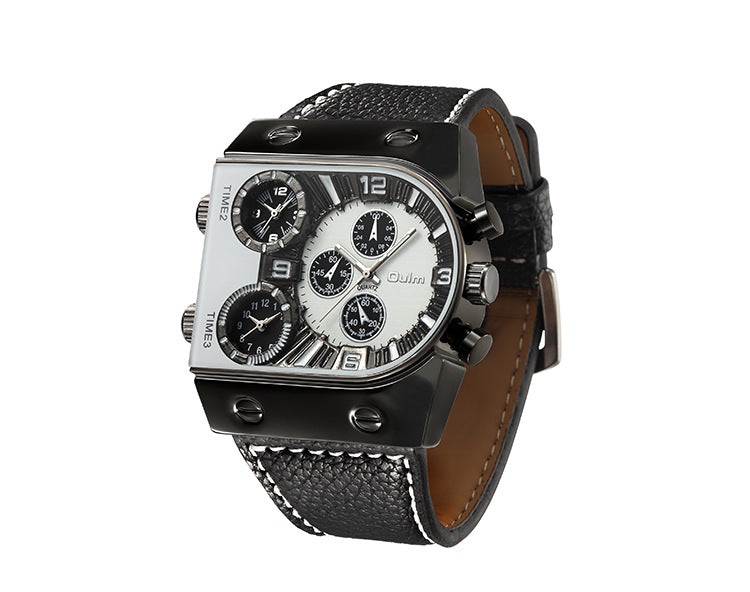 Men's Double Display Quartz Wristwatch – Analog & Digital Dual Display Watch