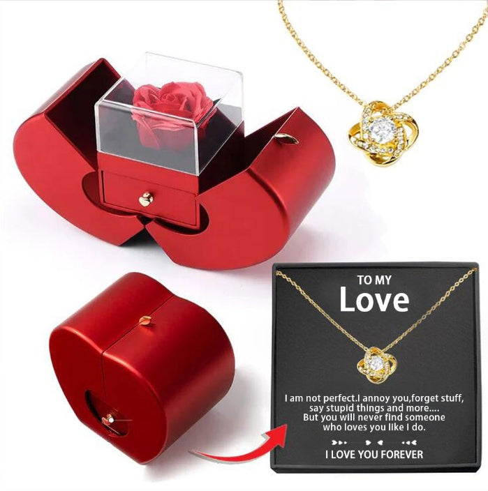 Eternal Rose Jewelry Gift Box With Necklace