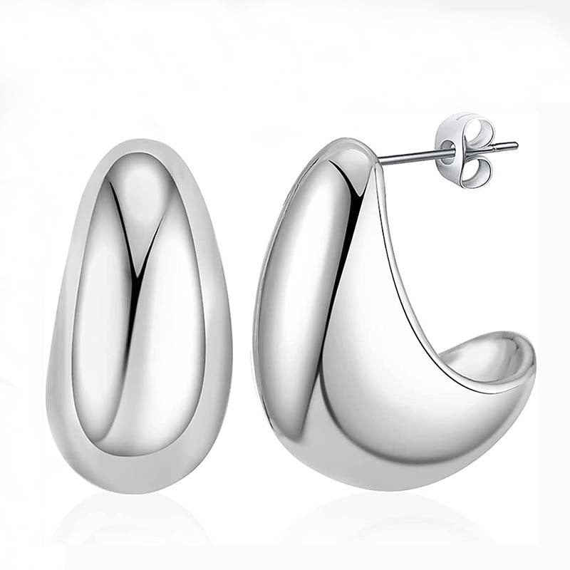 Metal Water Drop Earrings – Niche Luxury Elegant Dangle Earrings for Women