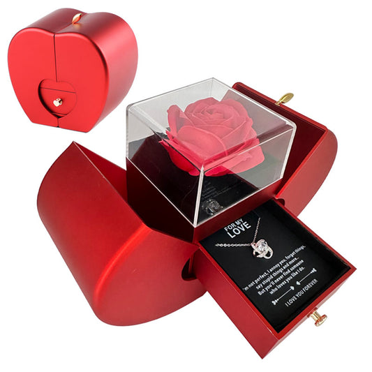 Eternal Rose Jewelry Gift Box With Necklace