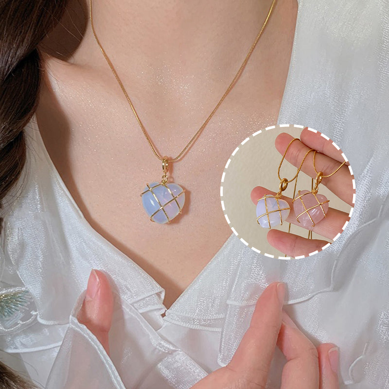 Moonstone Princess Love Necklace – Novelty Cartoon Jewelry for Girls