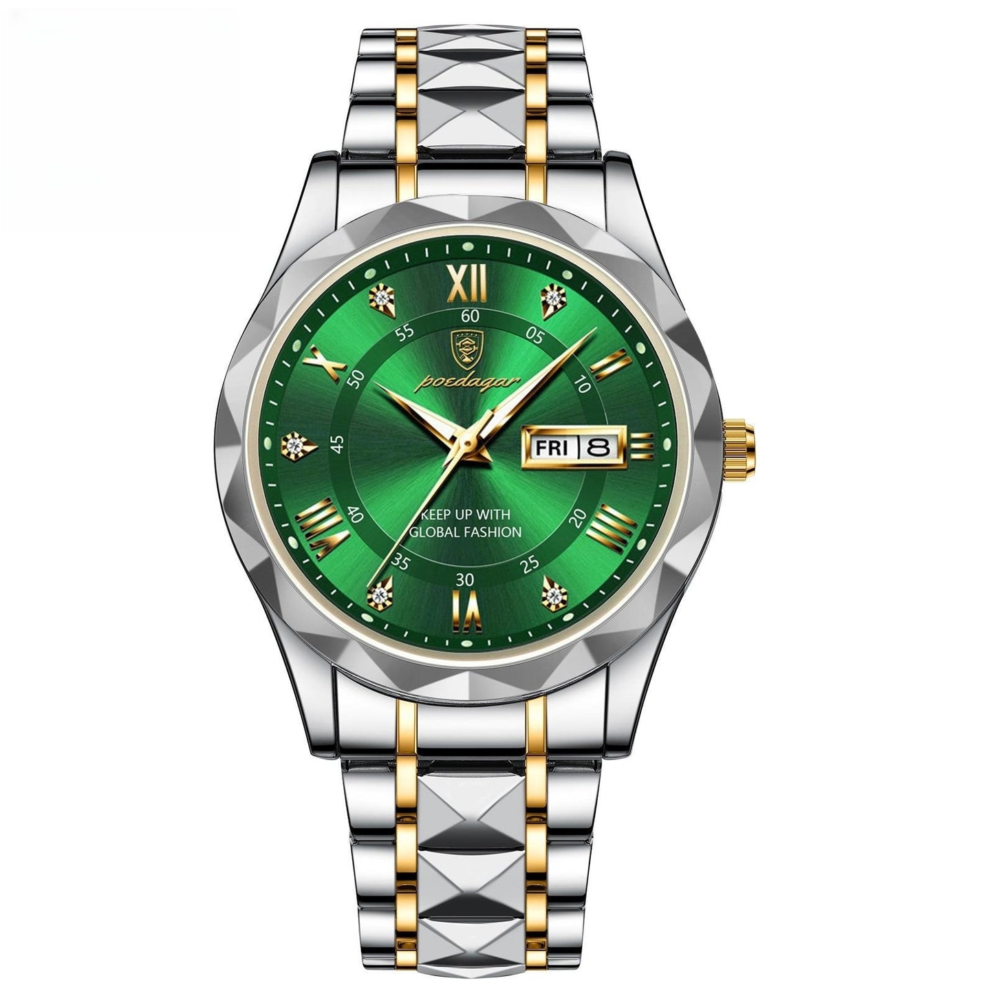 Men's Waterproof Double Calendar Luminous Quartz Watch – Multifunctional Wristwatch