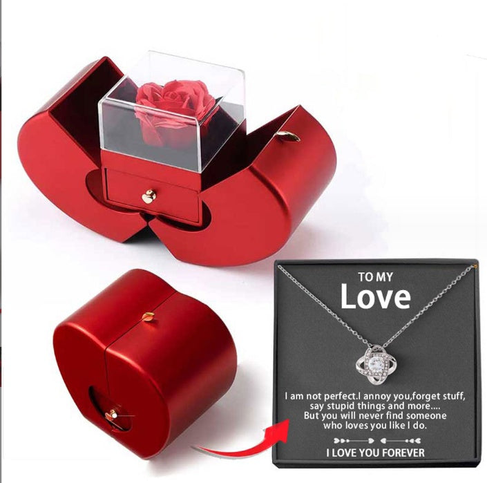 Eternal Rose Jewelry Gift Box With Necklace