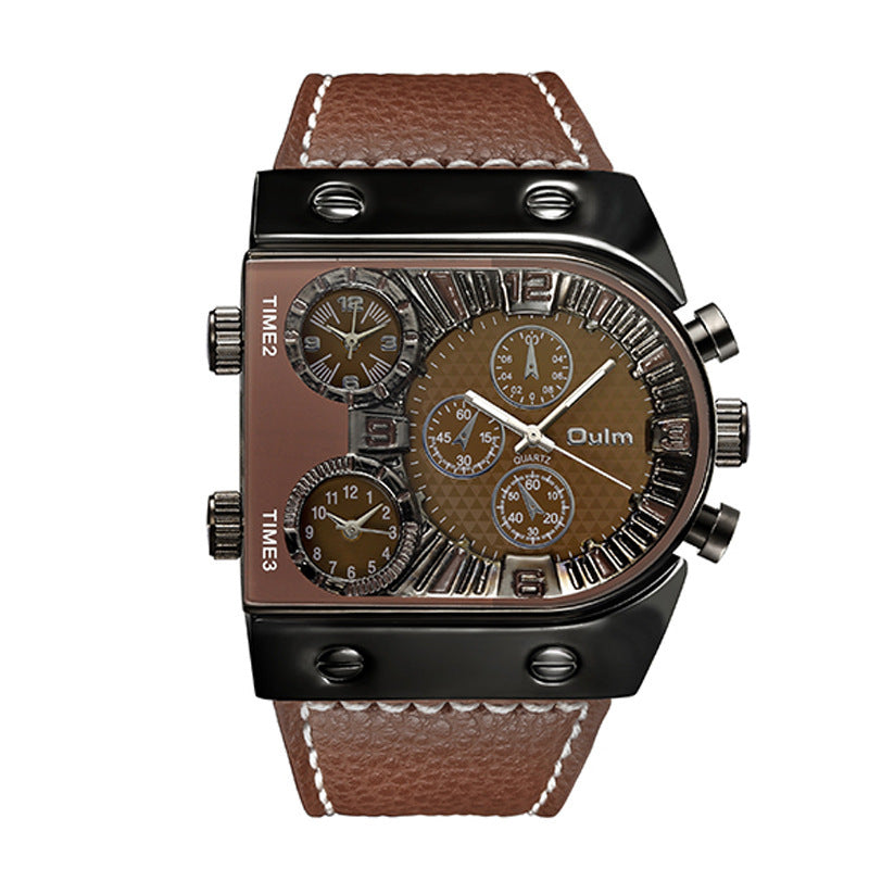 Men's Double Display Quartz Wristwatch – Analog & Digital Dual Display Watch