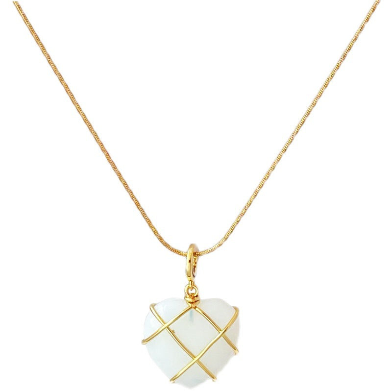 Moonstone Princess Love Necklace – Novelty Cartoon Jewelry for Girls