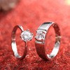 SATINE Six-Claw Moissanite Simulation Diamond Couple Ring – Women's Luxury Engagement Ring